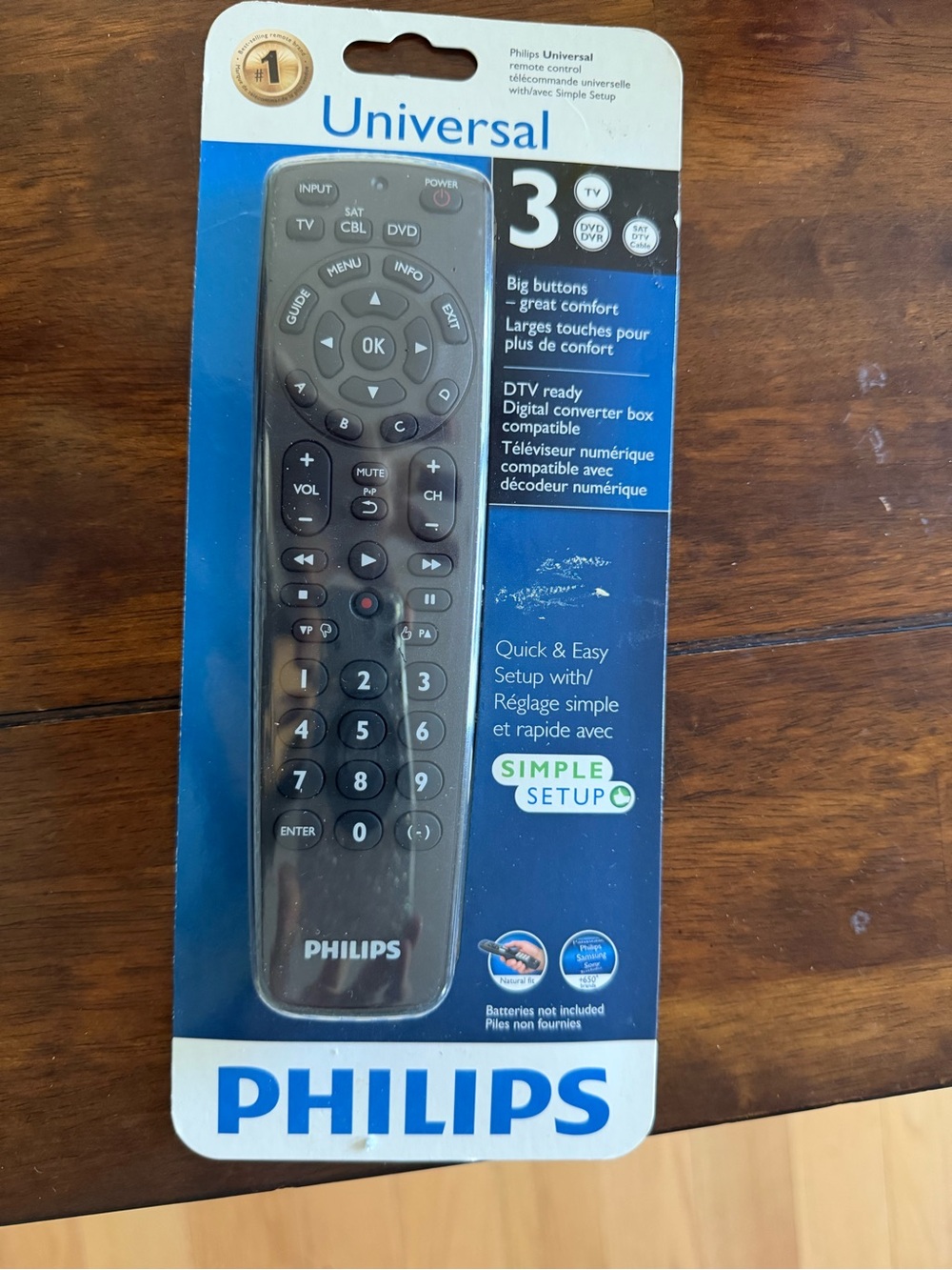 Philips Black Universal Remote Control in Retail Package